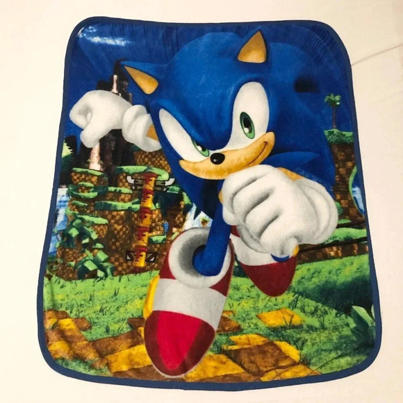 2021 Sonic the Hedgehog Soft Plush Throw Blanket for Kids 46 x 38 Inch - Picture 1 of 16
